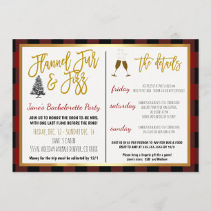 Invitation de Flannel Fur et Fizz Party