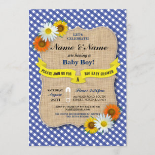 Invitation de fleur de marguerite de BBQ BaByQ de