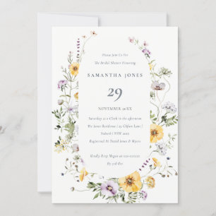 Invitation de Fleur sauvage de cadre Lilac jaune F