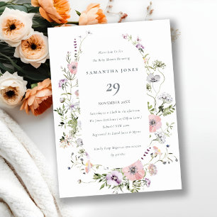 Invitation de Fleur sauvage de cadre rose vif