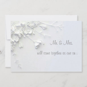 Invitation de fleur simple 3D blanche