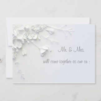 Invitation de fleur simple 3D blanche