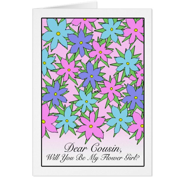 Invitation de Fleurs pour Cousin, Fleurs Pastel (Devant)