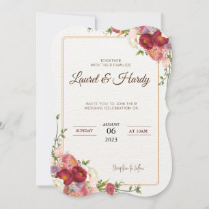 Invitation de fleurs rouge foncé