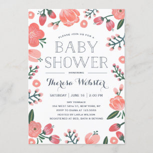 Invitation de floraison de baby shower de