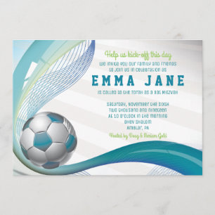 invitation de football en TURQUOISE