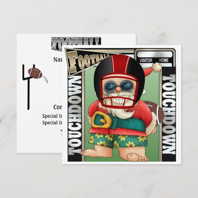 Invitation de Football Père Noël (Devant / Derrière)