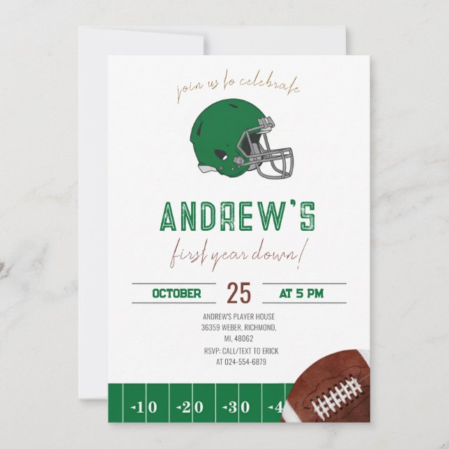 Invitation de football pour la première année (Devant)