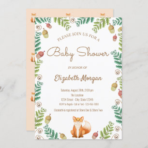 Invitation de Fox, Woodland Baby shower