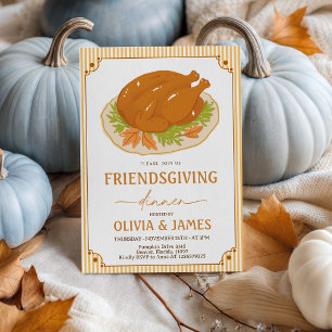 Invitation de Friendsgiving à la dinde avec cadre
