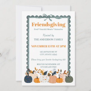Invitation de Friendsgiving Citrouille