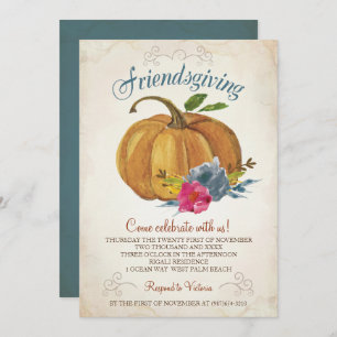Invitation de Friendsgiving - citrouille de