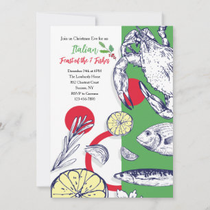 Invitation de fruits de mer