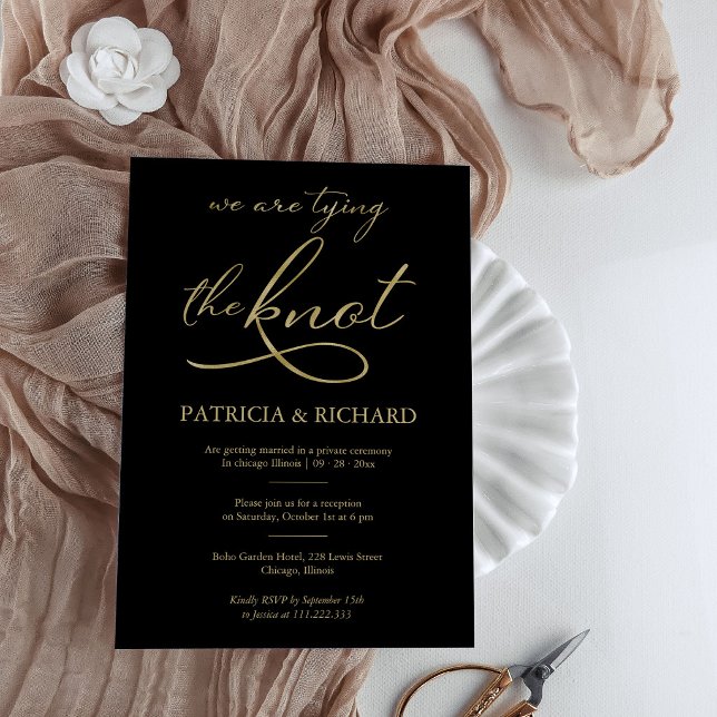 Invitation de fuite moderne en calligraphie noire  (Créateur téléchargé)