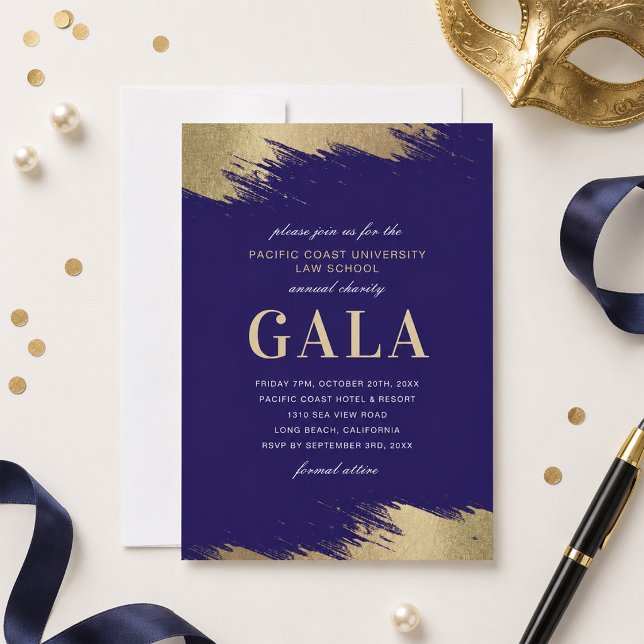 Invitation de gala bleu or événement formel (Créateur téléchargé)