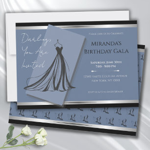 Invitation de gala de mode bleu céruléen chic