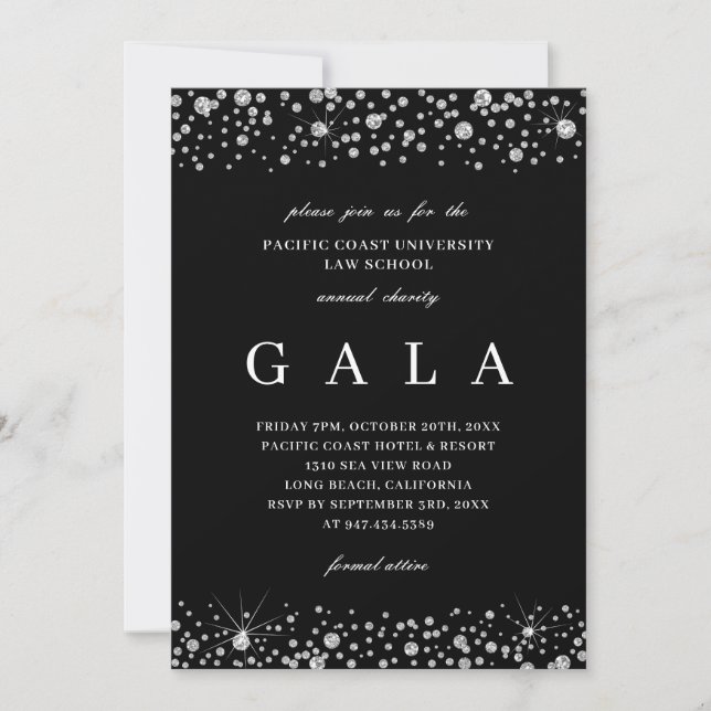 Invitation de gala Diamant Étincelle Tenue de Soir (Devant)