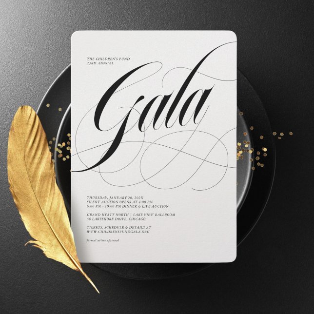 Invitation De Gala Minimaliste Scripty (Créateur téléchargé)