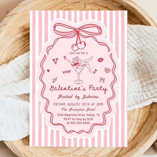 Invitation de Galentine's Day dessinée à la main d (Créateur téléchargé)