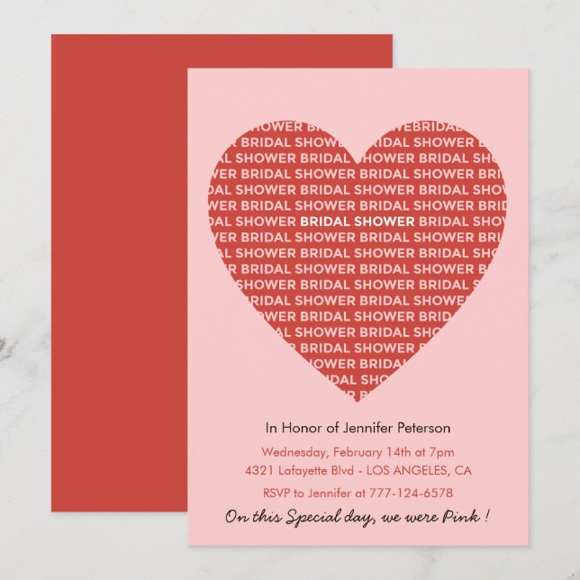Invitation de galentines pour une fête de mariage  (Devant / Derrière)