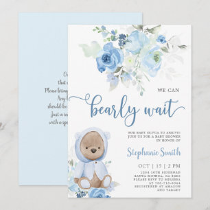 Invitation de garçon Baby shower d'ours