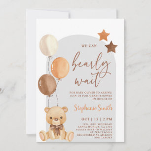 Invitation de garçon Baby shower d'ours