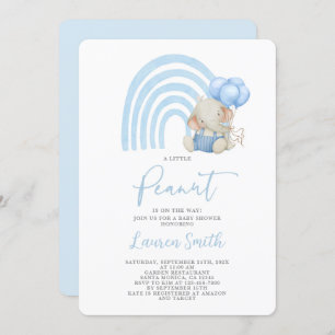 Invitation de garçon Baby shower éléphant