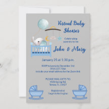 Invitation de garçon de Baby shower virtuel
