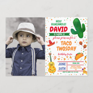 Invitation de garçon Fiesta Taco Deux Jours Photo