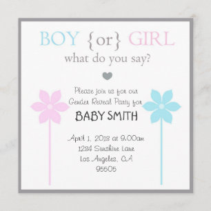 Invitation de garçon ou de fille de baby shower