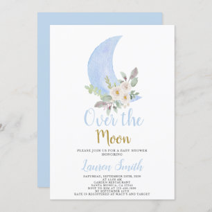 Invitation de garçon sur le Baby shower de la Lune
