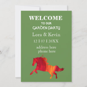 Invitation de Garden Party avec Cheval