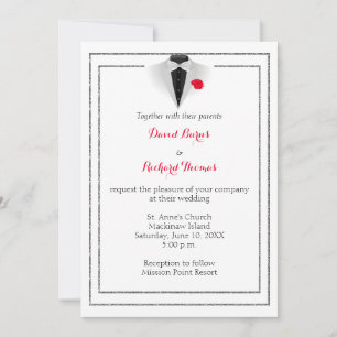 Invitation de Gay Tuxedo Faire-part de mariage