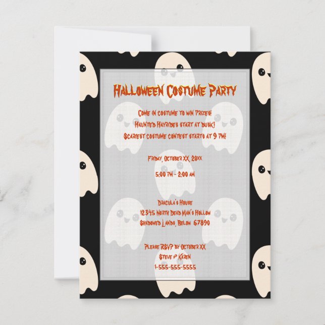 Invitation de Ghost Halloween (Devant)