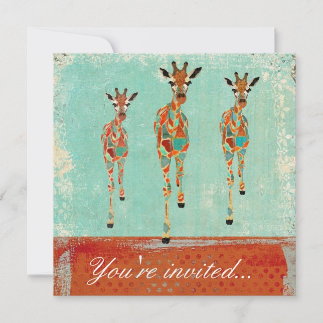 Invitation de girafes d'ambre et d'azur (Devant)