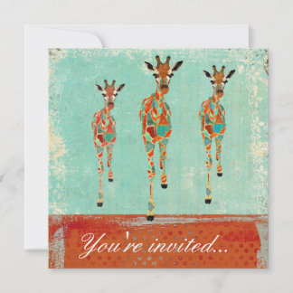 Invitation de girafes d'ambre et d'azur