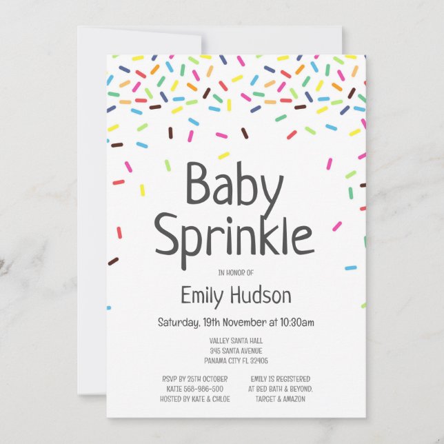 Invitation de glace de Baby Sprinkle modifiable (Devant)