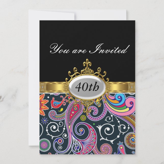 Invitation de glamour de fête d'anniversaire rétro (Devant)