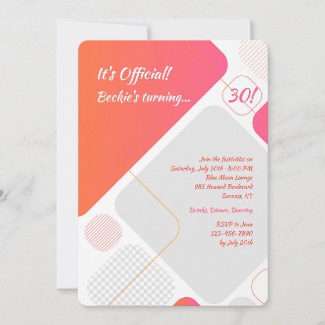 Invitation de gloire géométrique (Devant)