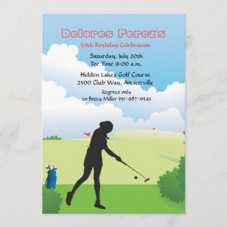 Invitation de golfeur de femme