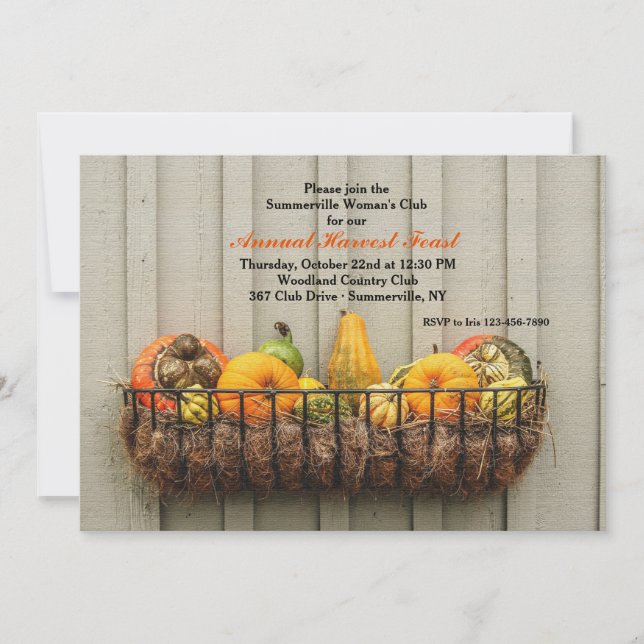 Invitation de Gourdes d'Automne (Devant)