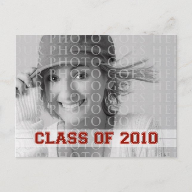 Invitation de graduation 2010 Faire-part rouge (Devant)