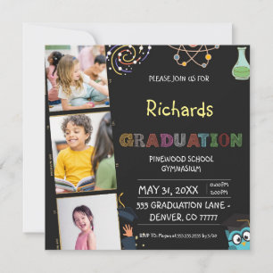 Invitation de graduation avant k noir