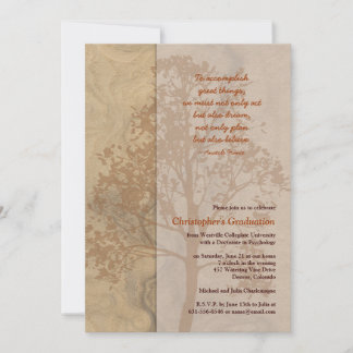 Invitation de graduation Brown de l'ombre de l'arb