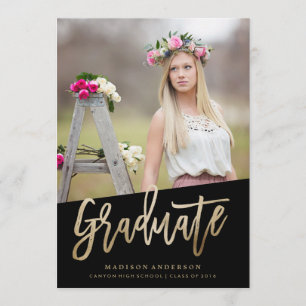 Invitation de graduation Carefree Faux Foil