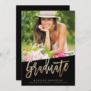 Invitation de graduation Carefree Faux Foil