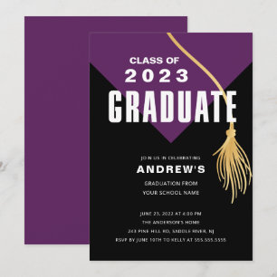Invitation de graduation Casquette moderne Bold vi