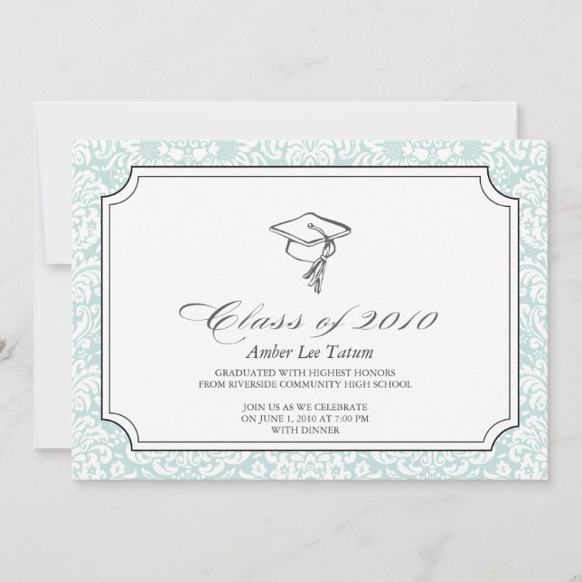 Invitation de graduation {casquettes de votre choi (Devant)