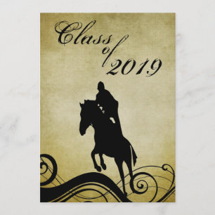 Invitation de graduation Cheval de style vintage