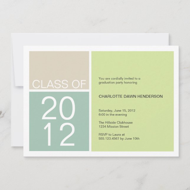Invitation de graduation de classe de bloc de coul (Devant)